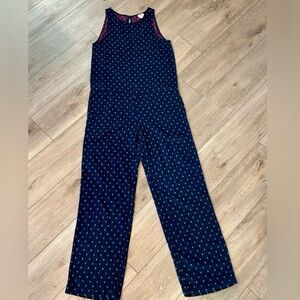 Faded cloth womens boho Navy Patterned Sleeveless Jumpsuit